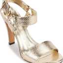 Karl Lagerfeld Paris Women's Cybil Evening Ankle Strap Dress Heel Heeled Sandal, Champagne, 9