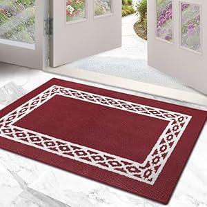 Premium Quality Polypropylene Indoor Door Mat - Beautiful Design with Non-Slip Backing, Washable & Low Profile Doormat - Ideal for Entryway Doors, Foyer, and Mudroom (32" x 48") (Black)