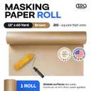 IDL Packaging 15" x 60-Yard Brown Masking Paper Roll to Cover Area - Natural Masking Painting Paper to Protect Surfaces - Perfect for Home Improvements - Painter’s Paper Roll for Floor Protection