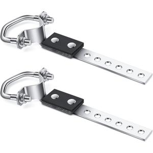 Geetery 2 Pcs Exhaust Hangers Muffler Hanger Swivel Tail Pipe Universal Exhaust Tailpipe Hanger Heavy Duty Tailpipe Muffler Bracket Flexible Swivel (Oe Style,Silver)