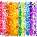 Joyin Toy 24 Counts Hawaiian Leis Bulk, Tropical Flower Lei Hawaiian Lei Beach Hawaii Luau Party Favors Decoration Birthday Party Supplies
