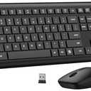 Wireless Keyboard and Mouse Combo, Full Size Silent Ergonomic Keyboard and Mouse, Long Battery Life, Optical Mouse, 2.4G Lag-Free Cordless Mice Keyboard for Computer, Mac, Laptop, PC, Windows