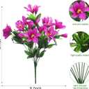Ouddy Decor 8 Bundles Artificial Flowers for Outdoors, Fake Silk Flowers Azalea Plants UV Resistant for Summer Front Door Planter Garden Patio Window Box Balcony Walkway Home Decor, Purple