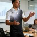 uideazone Mens Golf Shirt Dry Fit Athletic Polo Shirts Moisture Wicking Performance 3D Print Short Sleeve (XX-Large, Black 4)