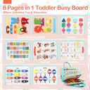 Teefrye Toddler Busy Board Montessori Toys for Toddlers 1-3 Year Old Educational Activity Book Board Sensory Travel Toys Ages 3-5 Preschool Learning Fine Motor Skills Toy Quiet Book Gift for Kids