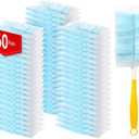 60 Count Electrostatic Duster Refills Compatible with Swiffer Duster,Multi-Surface Dusting Refills,Microfibre Dusters for Cleaning with 1Pcs Short Handle,Unscented