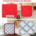 4 Pack Pot Holders for Kitchen Clearance Oven Potholders Sets for Kitchens Hot Pads for Kitchen Countertops Heat Resistant Red