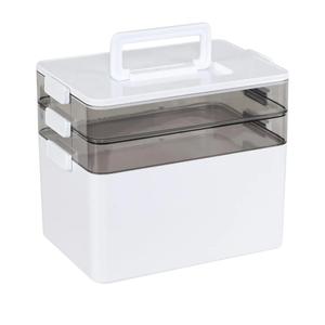 3-Tier Plastic First Aid Box, Large Medicine Storage Box, Emergency Medicine Box, White