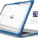 IBENZER Hexpact Protective MacBook Air 15 inch case 2026 2025 2024 2023 M5 A3448 M4 A3241 M3 A3114 M2 A2941, Heavy Duty case with ScreenFilm &KeyboardCover, Navy Blue, HPE-MAT15-NVBL+2