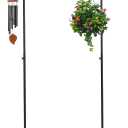 2 Pack 37" - 59" Adjustable Shepherds Hooks Stand, Hanging Wind Chimes, Hummingbird Feeders, Lanterns, Plants and Wreath, Suitable for Outdoor Indoor, Holds Up to 11 LBS