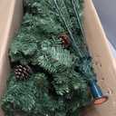 Decoway 6FT Artificial Christmas Tree: Unlit Green Xmas Pine with Pinecones and Metal Stand for Indoor - Holiday Decoration for Porch Living Room Easy Assembly