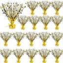 Crowye 18 Pcs Foil Spray Centerpiece Table Decoration Party Star Burst Metallic Graduation Table Centerpieces for Spring Party Birthday Season Wedding Holiday(Black Gold)