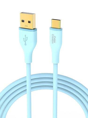 CableCreation USB C Cable 6FT, Silicone USB A to USB C Cable, USB C Charger Cable 3A Fast Charging for iPhone 15/16/16 Pro Max/PlusCar Carplay, Galaxy, Steam Deck, MacBook Pro/Air, Blue