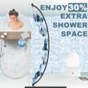 YNL Curved Shower Curtain Rod 35-82In(2.9-6.8Ft), Matte Black Rounded Rustproof Shower Rod for Bathroom Bathtub, Adjustable Arched Shower Rod, Never Rust|Extra Space|Non-Slip|Expandable|Need to Drill