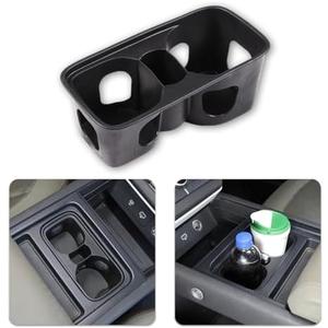 Black Center Console Cup Holder Compatible with Land Rover Defender 90 110 130 2020-2024 Car Cup Holder Expander Storage Box，Drink Cup Holder Organizer Accessories (for Defender 2020-2021)
