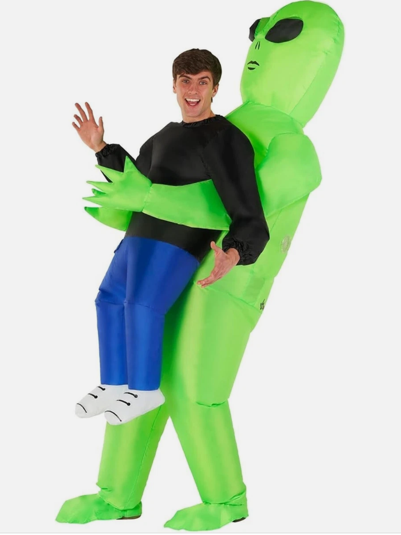 Alien Inflatable Pick Me Up Costume Adult Scary Blow Up Suit Halloween