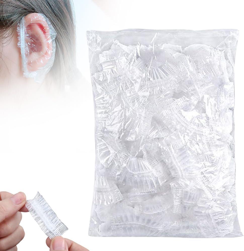 Ear Covers for Shower, 2024 New Shower Disposable Ear Covers, Ear Covers for Hair Dye, Water Proof Plastic Ear Covers, Earmuffs for Adults Hair Dye, Swimming, Showering (100PCS) (100PCS)