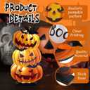 6 Pcs Halloween Wooden Pumpkin Table Centerpieces, Rustic Fall Decor Signs for Home, Party, Kitchen, or Office Display