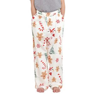 PATPAT Unisex Kids Plaid Pajama Pants Gingerbread 7-8 Years (White)