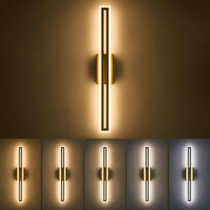 Modern LED Wall Sconce Gold Dimmable Wall Light Long Bathroom Lighting Fixtures Over Mirror LED Vanity Lights for Bathroom Living Room, L32Inch 5CCT