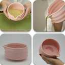 Matcha whisk Set,3 Pcs Matcha Making Kit with  Whisk, Ceramic Bowl,  Holder for Ultimate Matcha Experience(Pink)