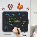 15 Inch LCD Writing Tablets for Kids & Adults, Reusable LCD Writing Board for Fridge, Colorful Doodle Board Note Board with Magnets, Dry-Erase Alternative & Sticky Note Replacement