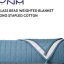 YnM Exclusive Weighted Blanket, Soothing Organic Long Stapled Cotton, Bed Blanket for One Person of 140lbs, Ideal for Queen/King Bed (60x80 Inches, 15 Pounds, Peacock/Grey Reversible)