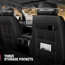 AOMSAZTO Seat Covers Custom Fit for 2022-2025 2026 Toyota Tundra Crewmax Double Cab Breathable Leather Truck Car Seat Covers Full Set (Black&Grey)