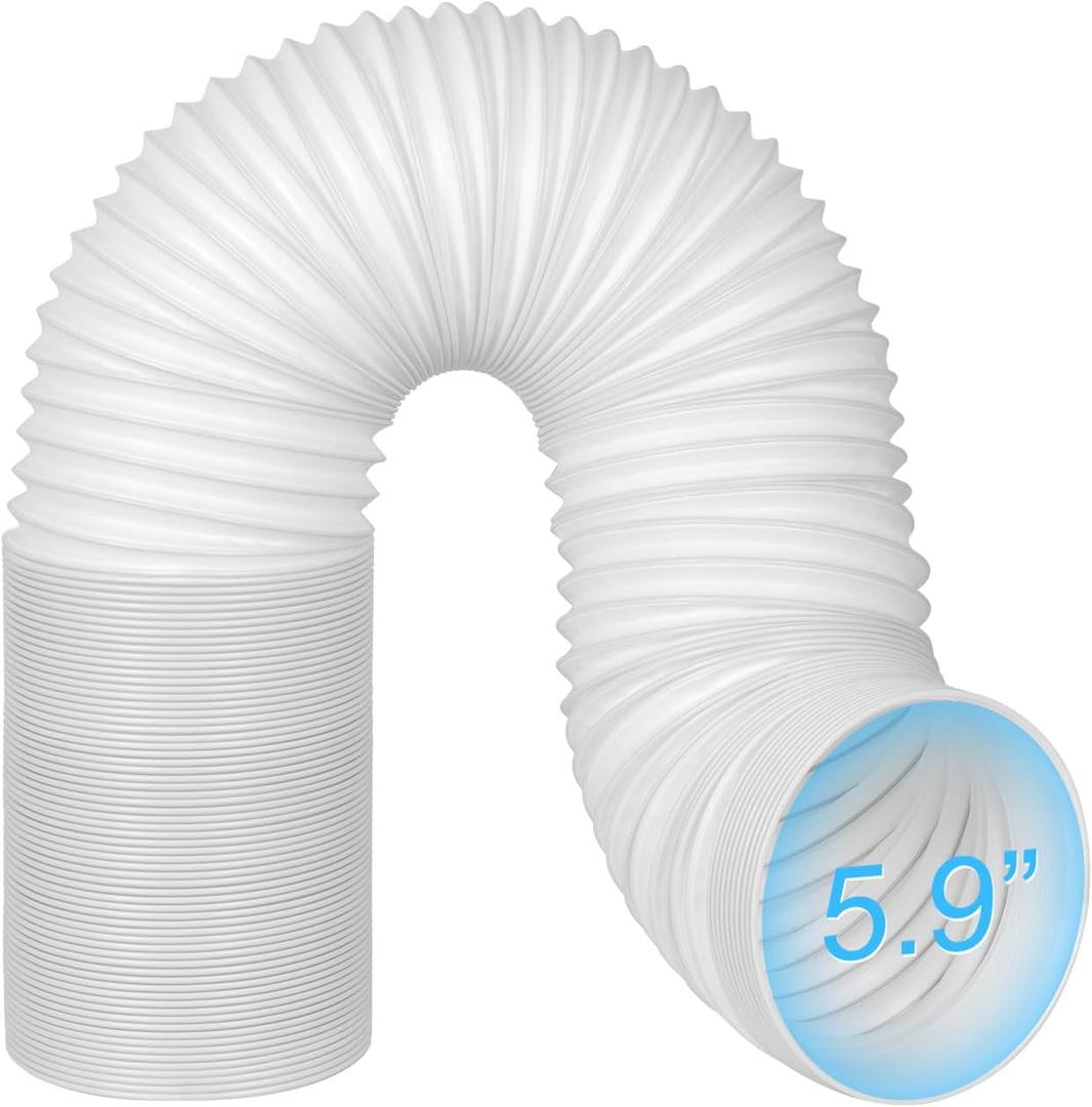 5.9/6 Inch Portable AC Air Conditioner Hose Anti-Clockwise Thread & Length up to 80" Support Counter-Clockwise Thread, AC Hose Compatible with Haier, LG, Delonghi and More (6" Hose- Anti Clockwise)