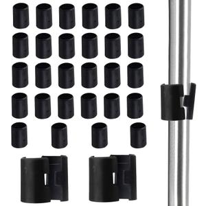 50pack 7/8 Inch Wire Shelving Shelf Lock Clips, Plastic Shelving Clips Replacement Black Sleeve Shelf Clips for Less Than 7/8 Inch Pole Post Wood Metal Pole (25 Pair)
