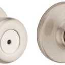 Kwikset Tylo Interior Privacy Door Knob with Lock, Door Handle For Bathroom and Bedroom, Satin Nickel Keyless Turn Lock Doorknob, with Microban Protection