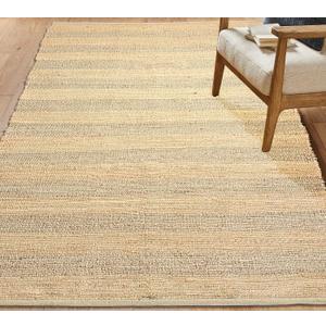 Chardin home 5x7 Natural Jute Cotton Hand Woven Area Rug