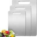3 Pack Titanium Cutting Board,-100% Pure Titanium Cutting Boards For Kitche,Easy to clean, Double-sided food-grade Cutting Board For Cutting Meats, Fruits And Vegetables（M+L+XL)