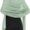 Shawls and Wraps for Evening Dresses Sheer Chiffon Women Elegant Soft Silky Wraps Wedding Bridal Scarf (Green)