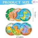 60 Pcs Dinosaur Color Paper Plates - Exciting for Dinasour Birthday Party Decorations! Enjoy Cartoon Dessert Disposable Dinnerware for Boys & Girls Theme Party Supplies!
