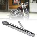 Tesmirror Universal Motorcycle Stainless Steel Slash Cut Exhaust Tip Exhaust Pipe Muffler for Chopper Cafe Racer Silencer (one piece)