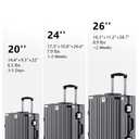 HotWay 24 Inch Aluminum Frame Luggage with Spinner Wheels, PC Hard Shell Suitcase with Cup Holder, Zipperless Luggage for Business Travel, Gray