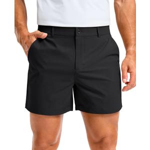 Soothfeel Men's Casual Shorts 5/7/9 Inch Golf Dress Shorts for Men Flat Front Work Lightweight Quick Dry with 4 Pockets (Black)