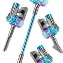 4-in-1 Kids Toy Vacuum That Works, Toddler Pretend Play Cleaning Set with Real Suction, Toys Working Cleaner Birthday Idea for 3 4 5 6 7+ Year Girl Boy (Cyan)