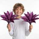 Artificial Flowers for Outdoors Artificial Agave Fake Plants Faux Agave Artificial Plants Outdoor Fake Flowers Outdoor Faux Plants Indoor Uv Resistant Artificial Plants 14.2In(Purple，2pcs)