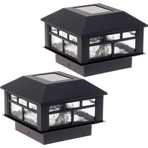 GreenLighting Modern Solar Post Cap Lights Fits 4x4 Wood, 4x4 & 5x5 PCV/Vinyl Outdoor Solar Powered Light, Fence Post, Landscaping, Deck, Garden- Bright LED, Waterproof Black 2 Pack GreenLighting Modern Solar Post Cap Lights Fits 4x4 Wood, 4x4 & 5x5 PCV/Vinyl Outdoor Solar Powered Light, Fence Post, Landscaping, Deck, Garden- Bright LED, Waterproof Black 2 Pack