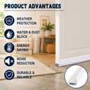 Yaocom 2 Pack 36” U Shape Door Bottom Seal, Exterior Door Sweep, Adjustable Weatherstripping Draft Stopper, Block Light Reduce Noise, Slide on Install, Fits 36” x 1-3/4”, Fills 3/8”-3/4” Gap (White)