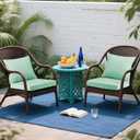 Outdoor Seat Cushion Set 22 x 22 In, Water-Resistant & Fade-Resistan, Patio Furniture Cushions with Removable Cover Deep Seat & Back Cushion with Handle and Adjustable Straps for Chair Sofa,2PC