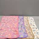 Tatuo 4 Pcs Dog Blanket for Pet Puppy Teething Toys Paw Print Fleece Blanket for Pet Cat Soft Warm Sleep Mat Guinea Pig Cage Mat(Small(24 x 16 Inch),White, Coffee, Pink, Purple)