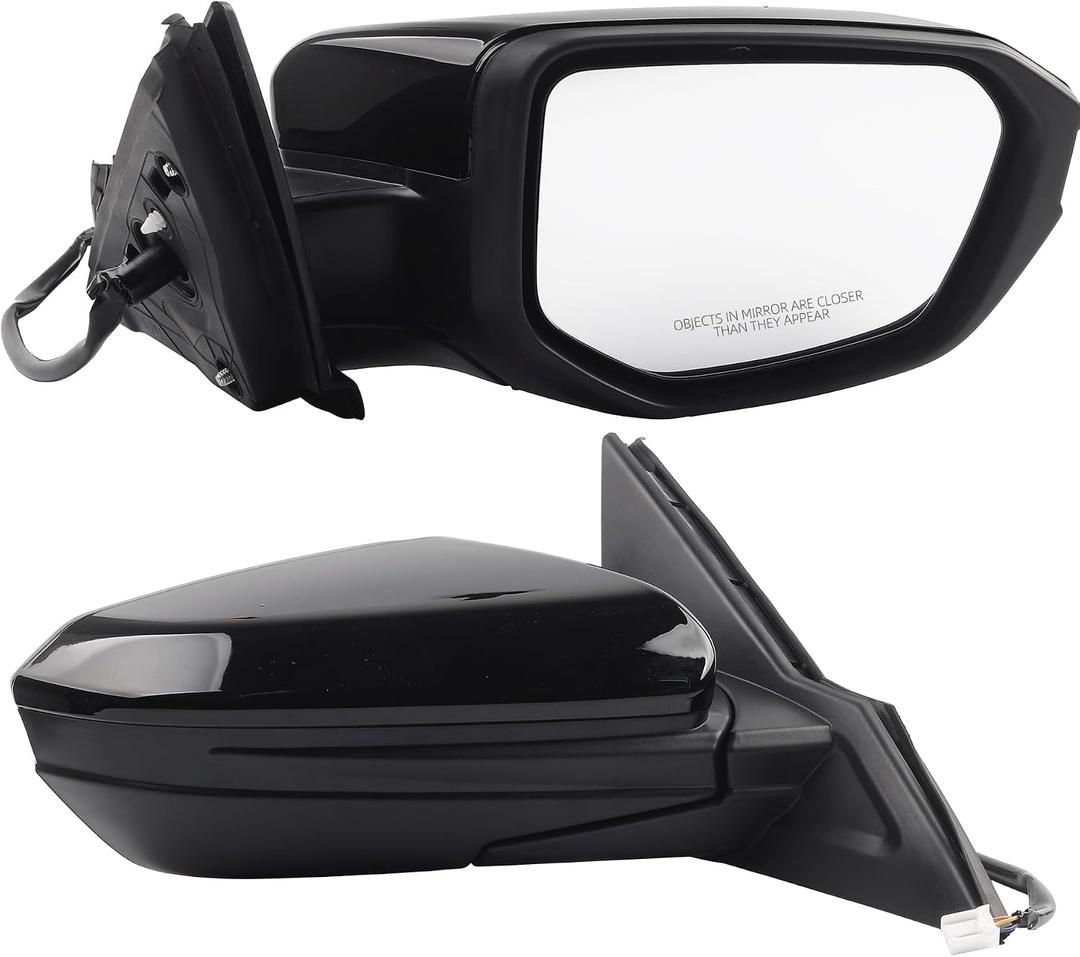 Dasbecan Right Passenger Side Door Mirror Compatible with Honda Civic 2016-2021 Power Glass Non-Heated Manual Folding Paint to Match Replaces 76208TBAC03ZA HO1321283 Black 3Pins (For US Built Models)