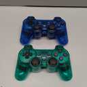 Degulan Wireless Controller Compatible with PS-2 Console, Remote Gamepad for Play 2 (Green and Blue)