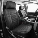 JOJOBAY for Chevy Silverado 1500 Seat Covers,Leather Car Seat Covers for GMC Sierra,Custom Fit 2007-2026 1500 2500HD 3500HD Crew Double Extended Regular Cab(Front Seat,Black)