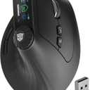 Transformers Vertical Ergonomic Mouse with LED Screen & Knob Control, Rechargeable Vertical Mouse Wireless, 3-Device Connectivity (2.4G + Dual Bluetooth), Quiet Clicks, Computer Mice for PC/Mac/Laptop (Black)