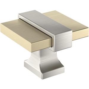 Amerock Overton 1-3/8 inch (35mm) Length Golden Champagne/Satin Nickel Cabinet Knob, BP36680BBZG10