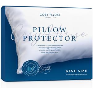 Cosy House Collection Luxury Zippered Pillow Protector - Master Bedroom Essentials - 100% Waterproof - Rayon Derived from Bamboo - Ultimate Noiseless Comfort & Cooling - Set of 2 (King)